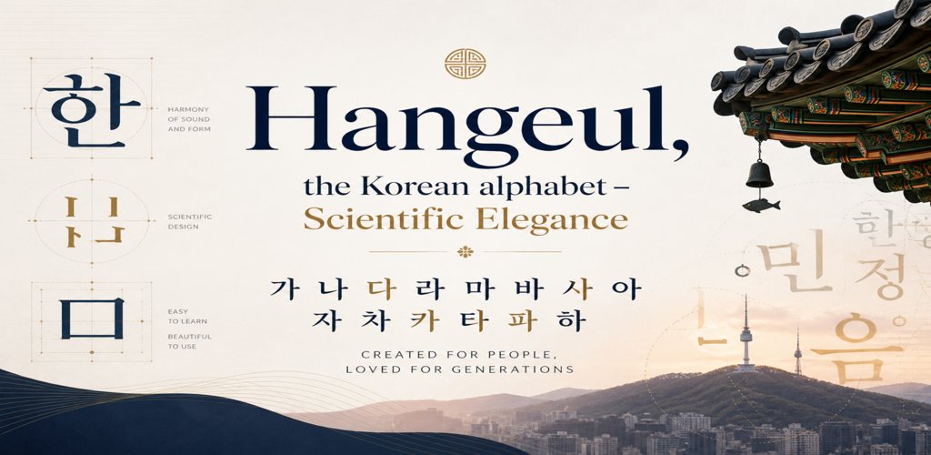 Hangeul Korean alphabet scientific design elegant typography Korea cultural heritage