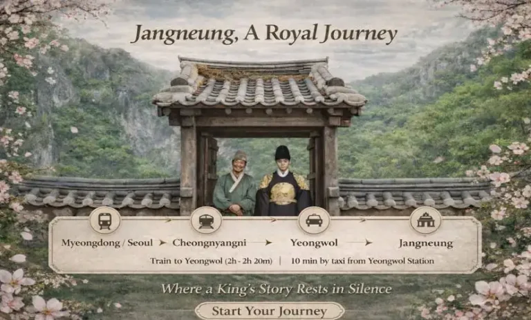 Travel Information From Myeongdong or Seoul Station to Jangneung Royal Tomb, Yeongwol county