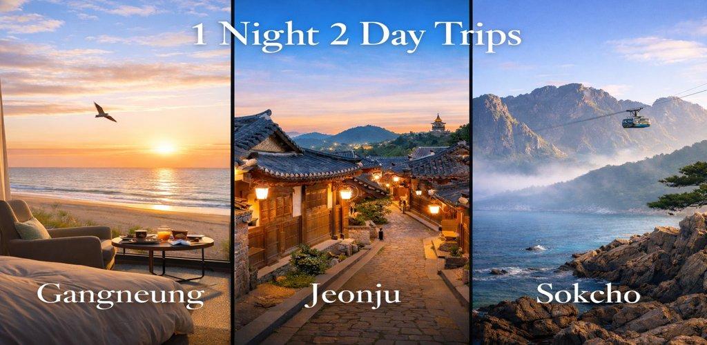 Best 1 night 2 day trips from Seoul featuring Gangneung, Jeonju, and Sokcho luxury travel destinations