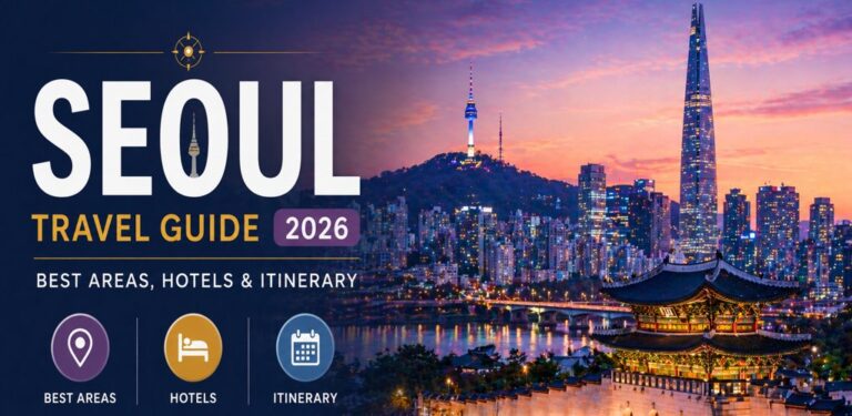 Seoul travel guide 2026 skyline best areas hotels itinerary night city view Korea