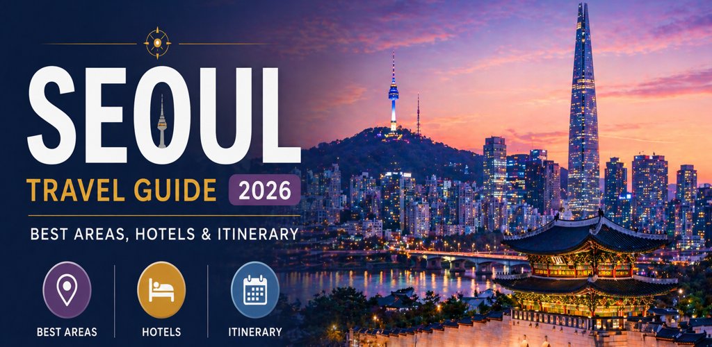 Seoul travel guide 2026 skyline best areas hotels itinerary night city view Korea