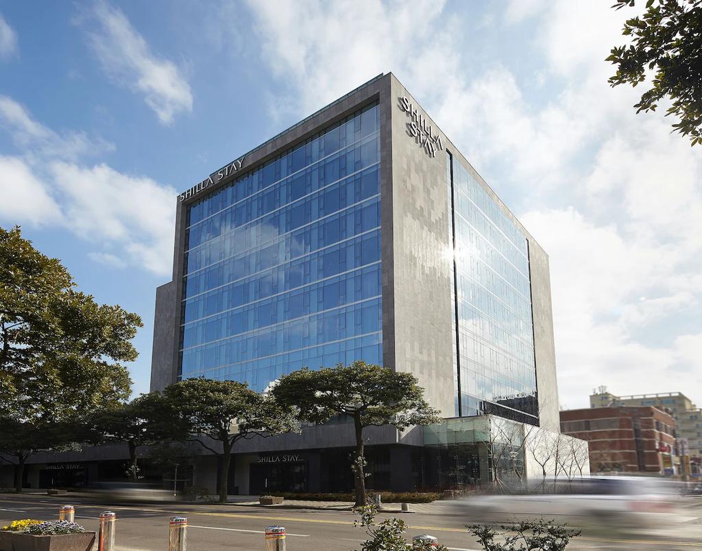 Shilla Stay Jeju modern hotel exterior near airport in Jeju city