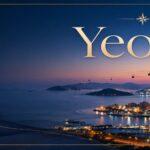 Yeosu luxury travel guide banner with ocean skyline and coastal night view in South Korea