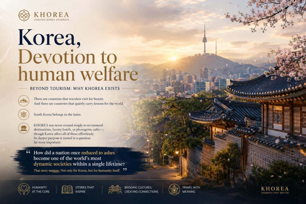 Korea Devotion to human welfare banner
