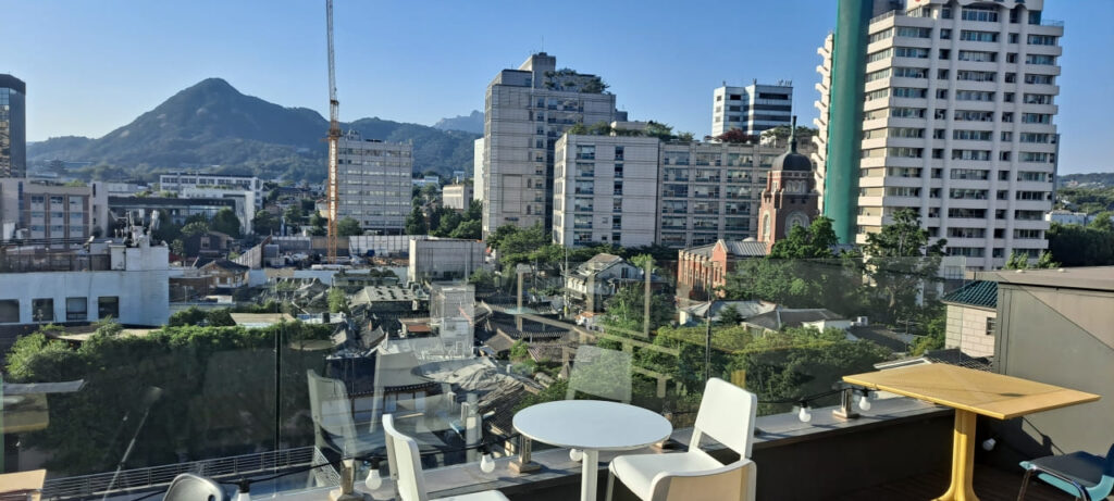 Rooftop view of Le Franc Rooftop Cafe Insa-dong Seoul Korea