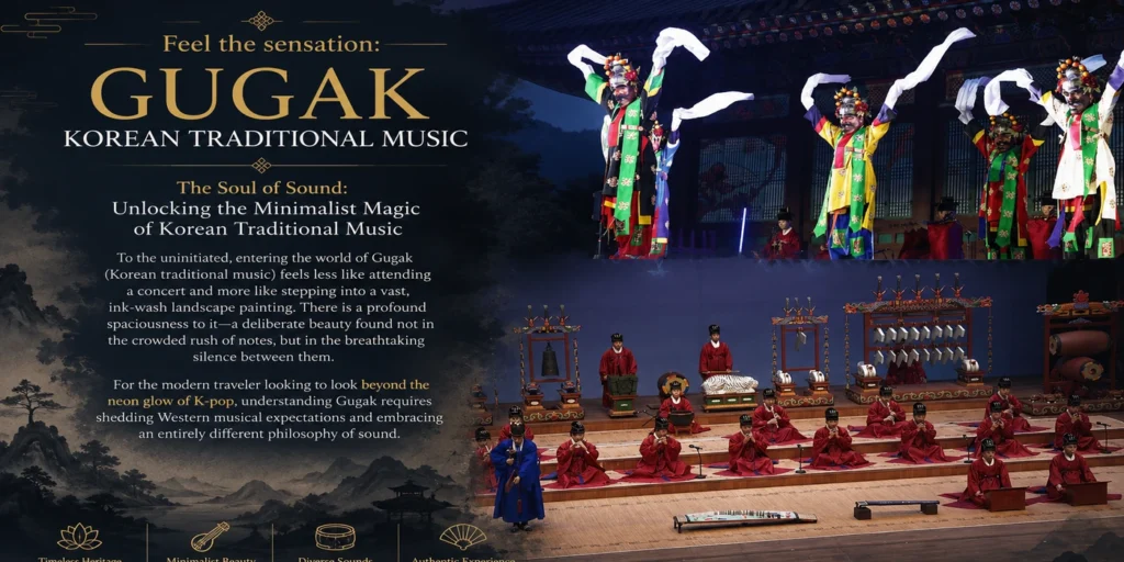 Gugak Korean traditional music performance cultural banner