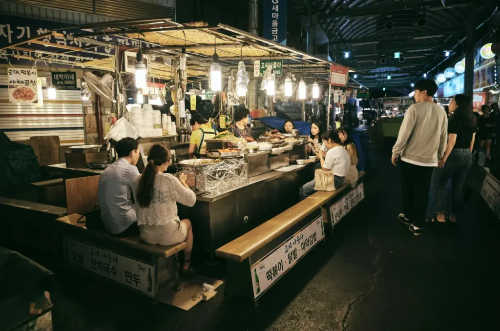 Street food truck in Gwangjang market, Seoul
