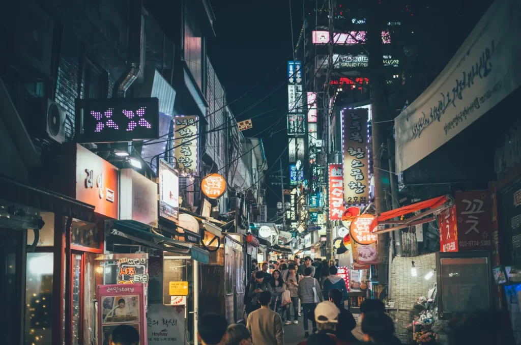 Hongdae night street view
