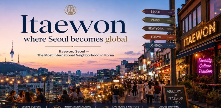 Itaewon Seoul international nightlife district global culture luxury travel banner