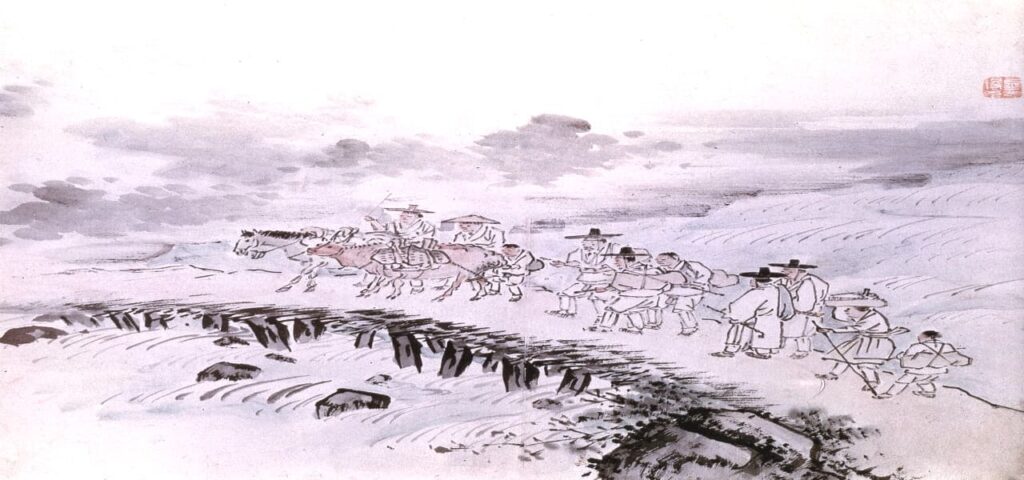 Returning Home from Market by Kim DeukSin (Late 18th century)